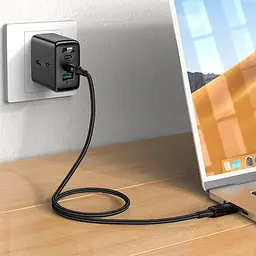 Дата кабель Acefast C6-03 USB-C to USB-C 100W zinc alloy digital display braided (2m) Black - мініатюра 4