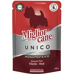 Вологий корм для собак Morando Migliorcane Unico паштет з телятини 100 г