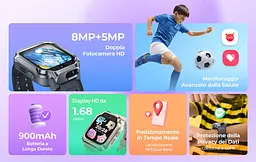 Дитячий годинник-телефон Mibro S1, 1.68", 360x390, GPS, 8MP+5MP, 900мА·рік, 2АТM, пісочно-золотий - мініатюра 3