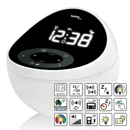Годинник настільний з радіо Technoline WT500 Black/White (WT500), Білий - мініатюра 5