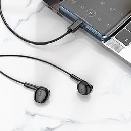 Дротові навушники Hoco M123 Glory, універсальні цифрові earphones with microphone, Type-C, 1.2m, black - мініатюра 5