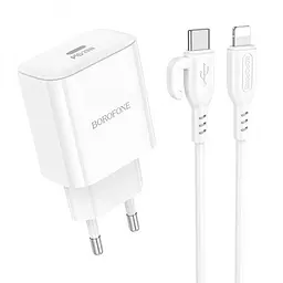 Комплект зарядного пристрою Borofone BA81A 1 Type-C PD20W Type-C to Lightning iOS White