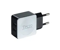 Зарядний пристрій Tecro (2xUSB, 2.1A) Black, White (TR-CHG02-BW)