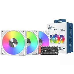 Комплект вентиляторів MONTECH METAL PRO 12 120MM ARGB 3 PACK (W) - мініатюра 4