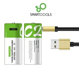 Акумулятор тип C/R14 Smartoools 3333 mAh - 5000mWh 1.5V батарейка із вбудованою зарядкою Type-C - мініатюра 5