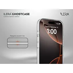 Чохол iLera GhostCase Camera Button with MagSafe для Apple iPhone 17 Transparent (ILGCAClCaBk17) [150392] - мініатюра 2