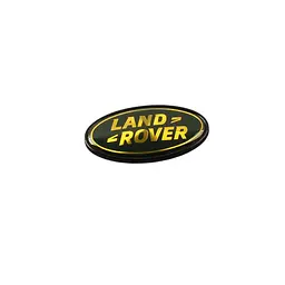 Емблема задня LAND ROVER хакі+золотий напис з чорним ободом 91х50 мм метал (на скотчі) DAH100680