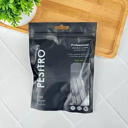 Флоси на тримачі Pesitro Double Clean Flosser Pick (м'ята), 100шт + кейс