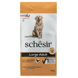 Сухий монопротеїновий корм Schesir Dog Large Adult Chicken Шезір для дорослих собак великих порід з куркою 12 кг (ШСВКК12)