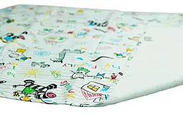 Багаторазова непромокальна пелюшка Еко Пупс Eco Cotton My Family 90х65 см білий - мініатюра 2