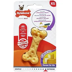 Nylabone Extreme Chew Cheese Bone нилабон сирна кісточка жувальна іграшка для собак смак сиру