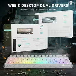 Ігрова магнітна клавіатура ATTACK SHARK R68 HE / Дротове підключення / Magnetic Switch / White - мініатюра 8