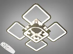 Люстра стельова LED Diasha 8060/4+1HR 115W, 6325 лм, хром, сучасний стиль для вітальні, спальні, коридору