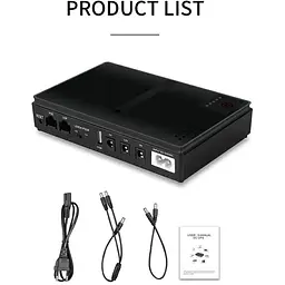ДБЖ UPS для роутера DC1018P 12V/ 9V/ 5V 10400 mAh для пристроїв постійного струму DC дизайн 2 чорний - мініатюра 3