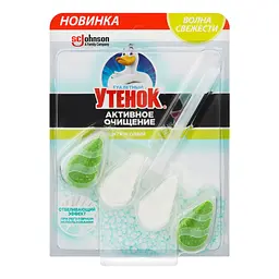 Підвісний блок твердий для унітазу Туалетне Каченя Цитрус з відбілюючою формулою - мініатюра 2