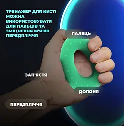 Еспандер кистьовий силіконовий PowerPlay PP-4338 Hand Grip Medium 20 кг Зелений (PP_4338_Green_20kg) - мініатюра 6