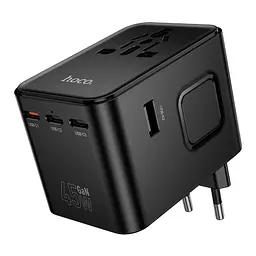 Мережевий зарядний пристрій Hoco AC32 2 USB/3 Type-C PD 45W чорний - мініатюра 3