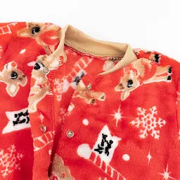 Новорічний теплий чоловічок для новонароджених Christmas Fawn зріст 56 см (0 - 1 місяць) Malena Червоний з принтом - мініатюра 2