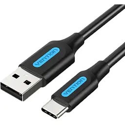 Дата кабель USB 2.0 AM to USB-C 1.5m 3A black Vention (COKBG)