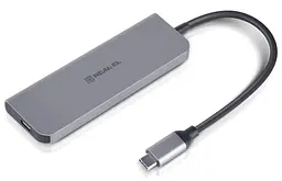USB-Хаб Real-EL CQ-700 Space Grey UAH (EL123110002) - мініатюра 3