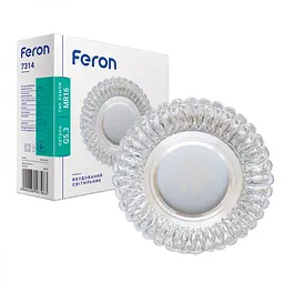 Свiтильник точковий Feron 7314 під лампу з підсвіткою прозорий (28858)