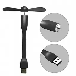 Гнучкий USB міні вентилятор для ноутбука чорний - мініатюра 3