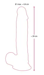 Фалоімітатор з мошонкою Nature Skin Medium Bendable тілесний - мініатюра 9