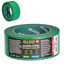 Alloid Pro. Стрічка малярська для шорстких поверхонь, зелена 48мм х 40м, 140мкм