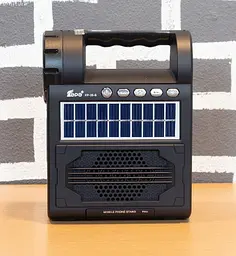 Акумуляторний радіоприймач Fepe FP-25-S USB TF Bluetooth із сонячною панеллю та ліхтариком - мініатюра 2