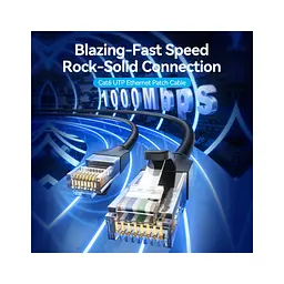 Патч-корд 3м, UTP cat 6 RJ-45 black Vention (IBEBI) - мініатюра 2