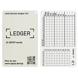 Мнемонічний планшет Lapua Seed phrase keeper for Ledger (LSPKL)