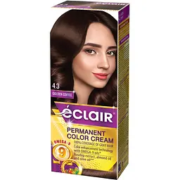 Крем-фарба для волосся Éclair Omega-9 стійка №4.3 Золотиста кава