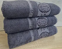 Набір турецьких бамбукових махрових рушників Zeron 3 штуки 70х140 Bamboo Anthracite - мініатюра 2