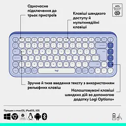 Клавіатура Logitech POP Icon Keys Bluetooth UA Lilac (920-013074) - мініатюра 7
