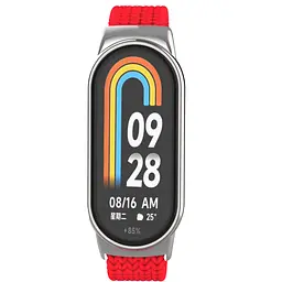 Ремінець для Xiaomi Smart Band 10/9/8, Braided Solo Loop, червоний, нейлоновий плетений браслет, еластичний змінний ремінець для фітнес-трекера з надійним кріпленням, ArmorStandart (ARM86884) - мініатюра 3