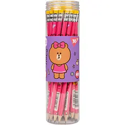 Олівець чорнографітний Yes Line Friends тригранний з гумкою 36 шт. (280669) - мініатюра 2
