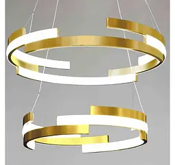 Двоярусна золота LED люстра з кільцями та прозорими вставками Artlight 3684/85+65GD - мініатюра 4