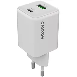 Зарядний пристрій Canyon CU45AC GaN 45W 1xPD 1xQC EU White (CNS-CUW45AC)