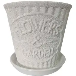 Горщик для квітів керамічний АВАНГАРД 5л FLOWERS GARDEN Білий