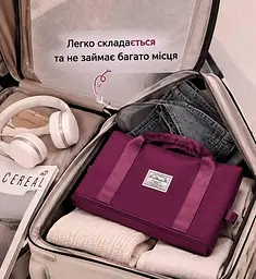 Сумка дорожня на колесах велика сумка для подорожей з 4 колесами та 2 відділеннями бордова - мініатюра 2