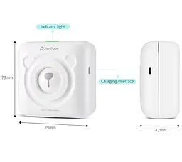 Портативний bluetooth термопринтер для смартфона PeriPage A6, білий (100334) - мініатюра 7