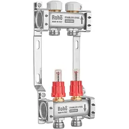 Колектор з витратоміром та термостатичними клапанами Roho R804-02M - 1"x 2 вих RO1043