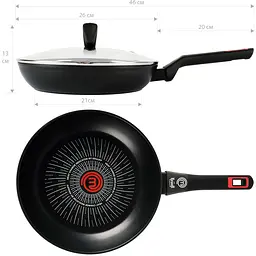 Сковорода Krauff MasterChef алюмінієва з кришкою Ø26 см (25-45-294) - мініатюра 10