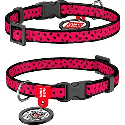 Нашийник для собак Waudog Nylon Кавун, з QR-паспортом, пластиковый фастекс, XS, 20-30х1 см - мініатюра 3
