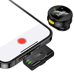 Петличний бездротовий мікрофон Hoco L21 Charm Lightning Black - мініатюра 3