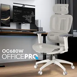 Офісне крісло OfficePro Skyline OC680-W-LG-LG White/Light Gray [175039] - мініатюра 10
