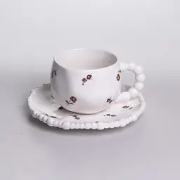 Столовий сервіз Yiwu Pearl YY78-4A порцеляновий, 32 предмети на 6 персон з рельєфним декором та квітами - мініатюра 5