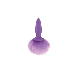 Анальна пробка з м'яким пухнастим хвостом кролика Фіолетова Bunny Tails Purple