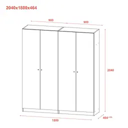 Шафа для одягу Doros Промо Антрацит 2+2 ДСП 180х48х204 (42005333) - мініатюра 8