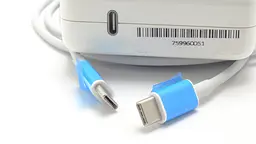 Блок живлення для ноутбука Apple USB-C 61W (20.3V/3A, 14.5V/2A, 9V/3A, 5.2V/2.4A), Type-C, USB3.1, White (з кабелем!) (A1718) - мініатюра 2
